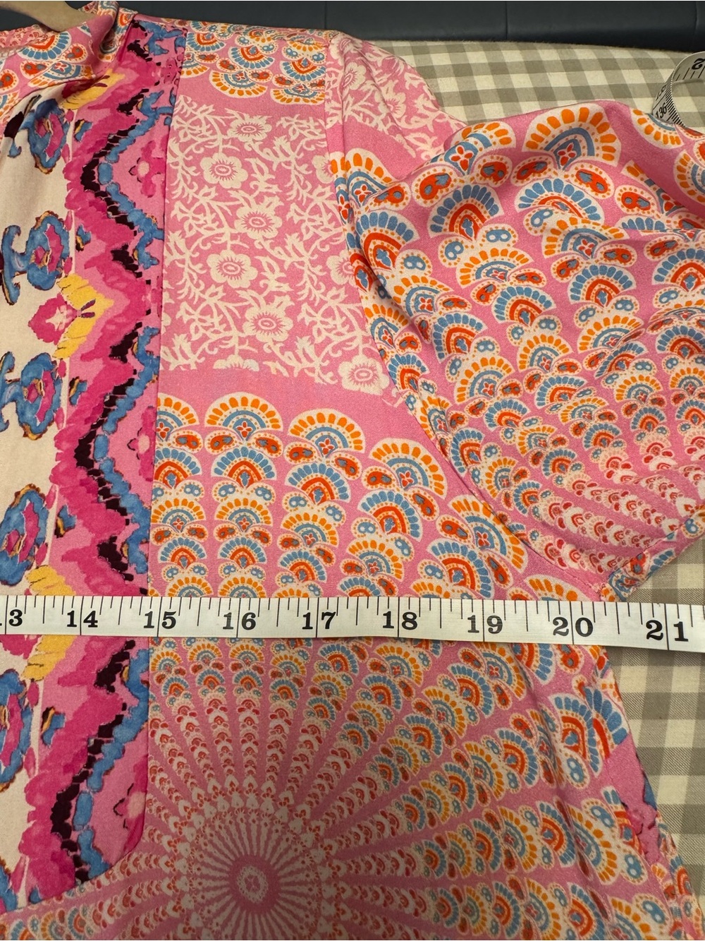 Pink Bohemian Maxi Dress with Mosaic Print  L-XL - Picture 5 of 6